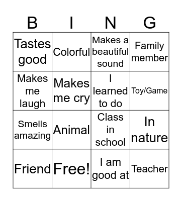 Thankful Bingo Card