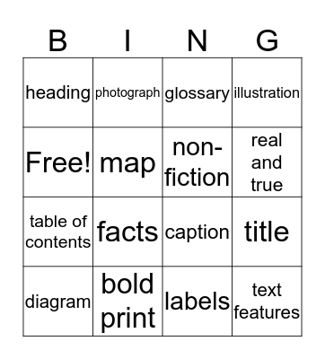 Non-Fiction Bingo Card