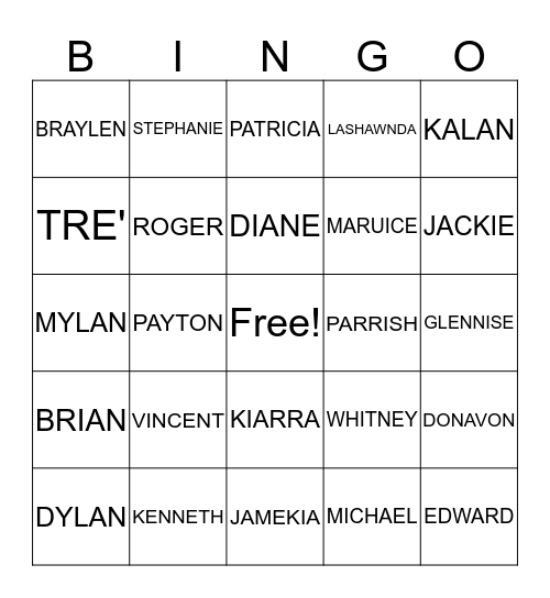 FAMILY BINGO Card