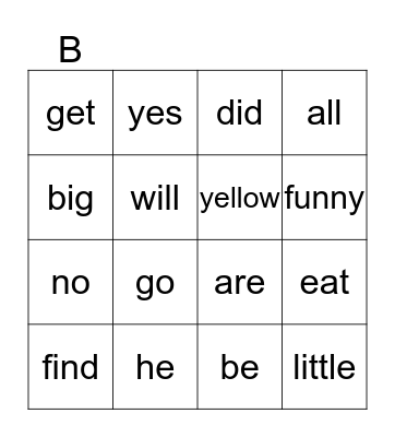 Bingo Card