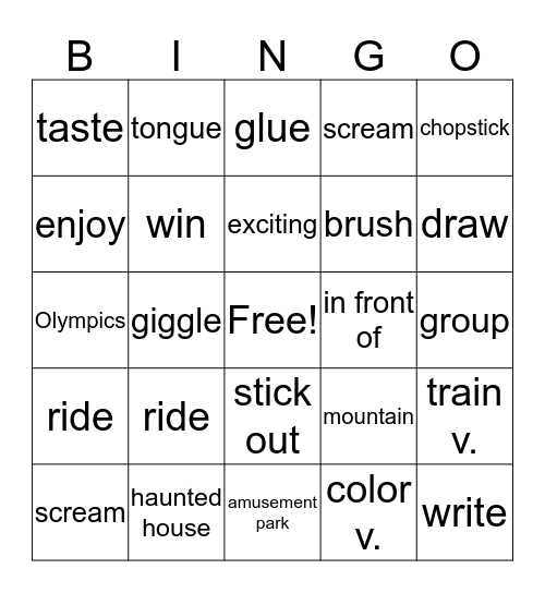 BR-100-L2-review-unit-01~unit-05-read and write Chinese meaning Bingo Card