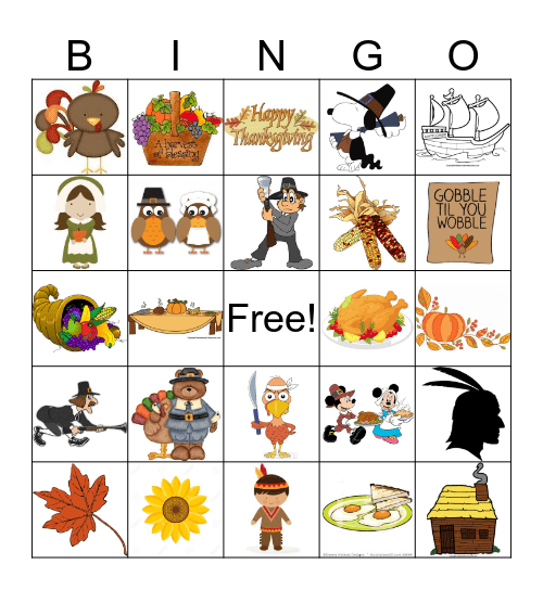 THANKSGIVING BINGO Card