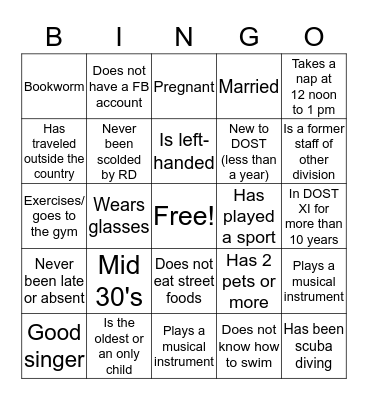 TSSD Bingo 2018 Bingo Card