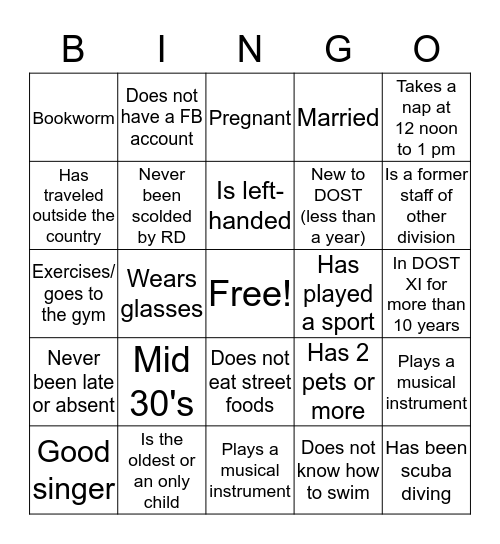 TSSD Bingo 2018 Bingo Card