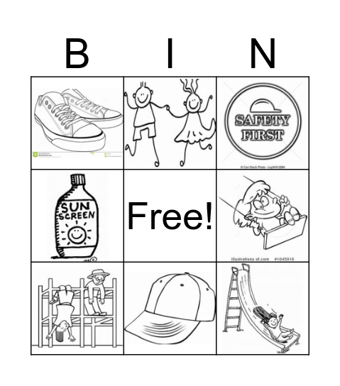 Playground Safety Bingo Card
