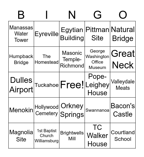 DHR Winter Retreat Bingo Card