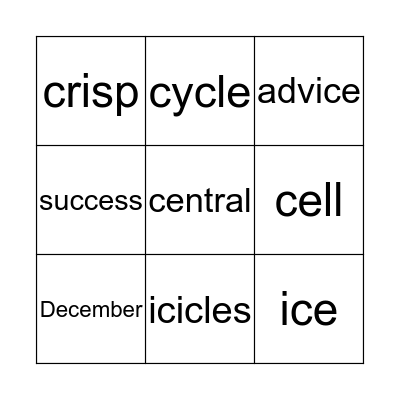 'c' BINGO Card