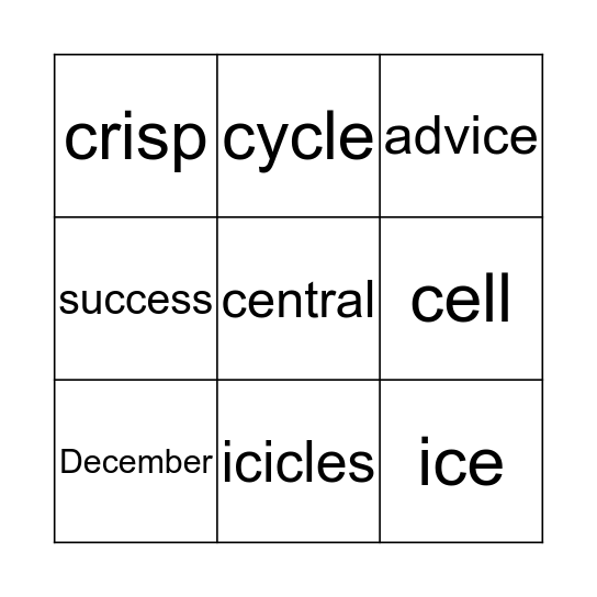 'c' BINGO Card