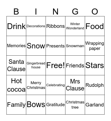 Christmas Bingo Card