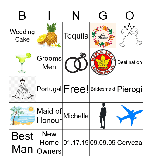 Michelle and Anthony's Wedding Bingo !! Bingo Card