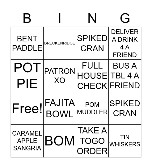 TURKEY BILLY BINGO Card