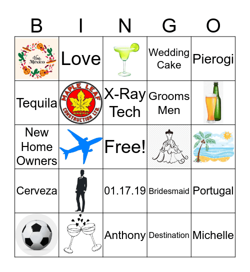 Michelle and Anthony's Wedding Bingo !! Bingo Card