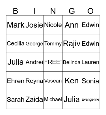 Thanksgiving 2013 Bingo Card