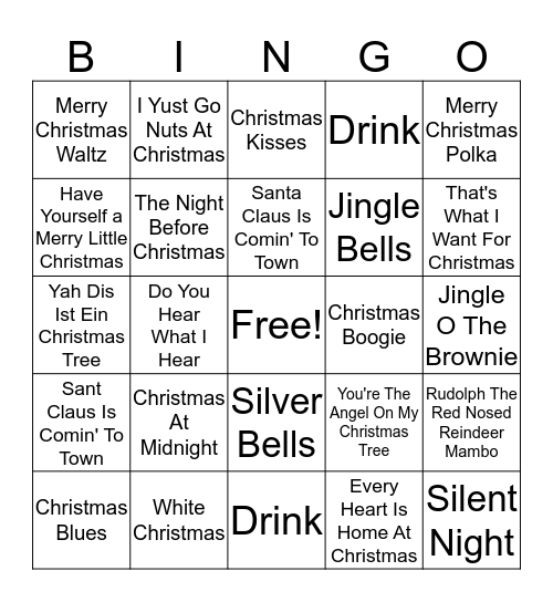 Christmas Kisses Album Bingo Card