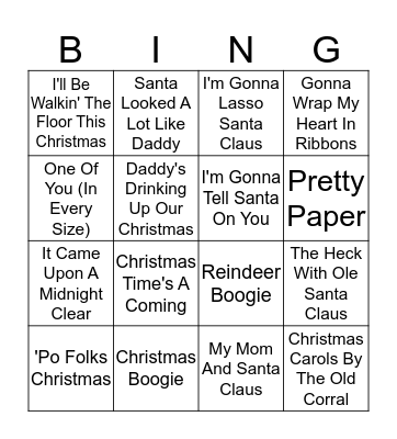 Hillbilly Holidays Bingo Card