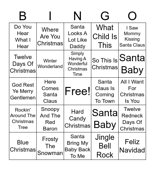 Christmas Bingo (LS CD) Bingo Card
