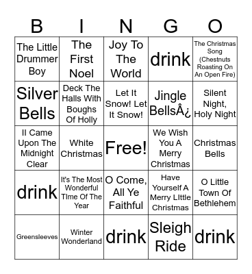 20 Great Christmas Favorites Bingo Card