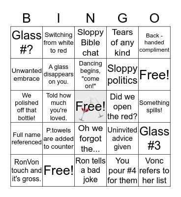 Thanksgiving 2018 Tipsy Derby Bingo Card