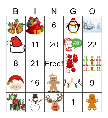 Holiday Bingo Card