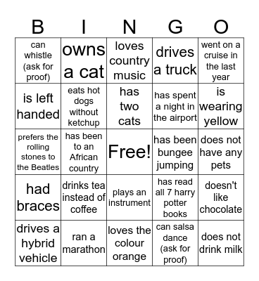 Aloha Bingo Card