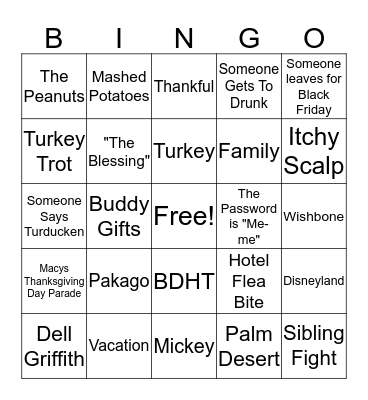 Thankful Bingo Card