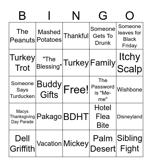 Thankful Bingo Card