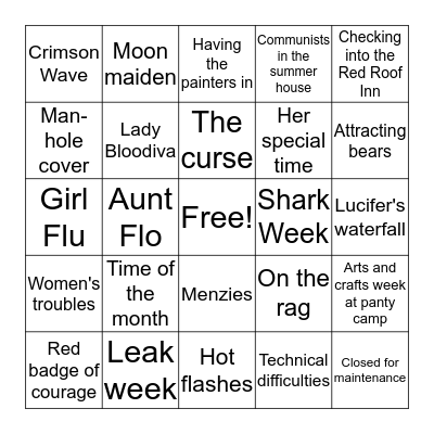 Dusty Womb BINGO Card