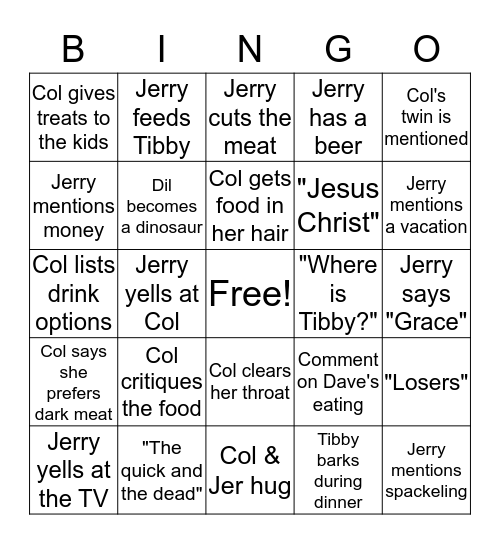 Thanksgiving Bingo Card