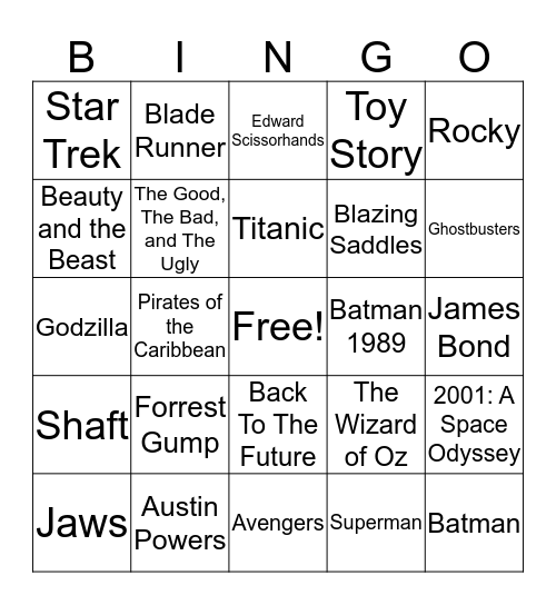 Total-Quiz.com Presents Radio Bingo: Movie Theme Edition Bingo Card
