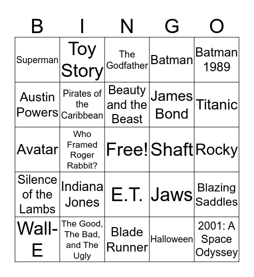 Total-Quiz.com Presents Radio Bingo: Movie Theme Edition Bingo Card