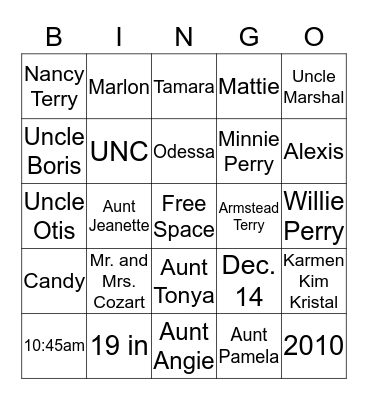 Mariah Facts Bingo Card