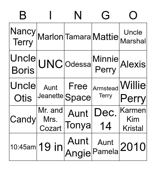 Mariah Facts Bingo Card