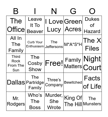 Total-Quiz.com Presents Radio Bingo: TV Themes Bingo Card