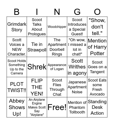 Scott BINGO fo Nov. 22, 2018 Bingo Card