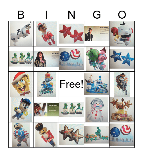 Thanksgiving Parade 2018 Bingo Card