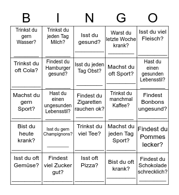 Human Bingo: Lifestyle Bingo Card