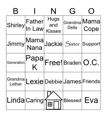 Family  Bingo Card