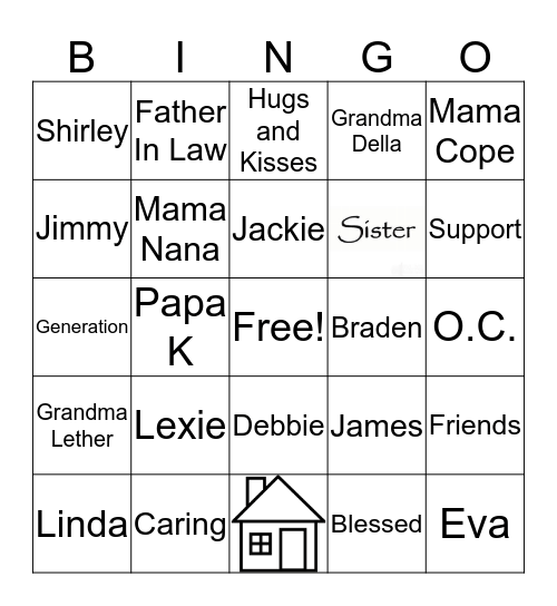 Family  Bingo Card