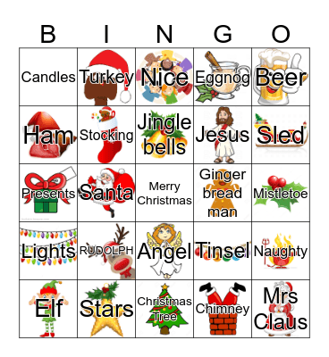 Merry Christmas Bingo Card