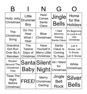 CHRISTMAS CAROLS Bingo Card