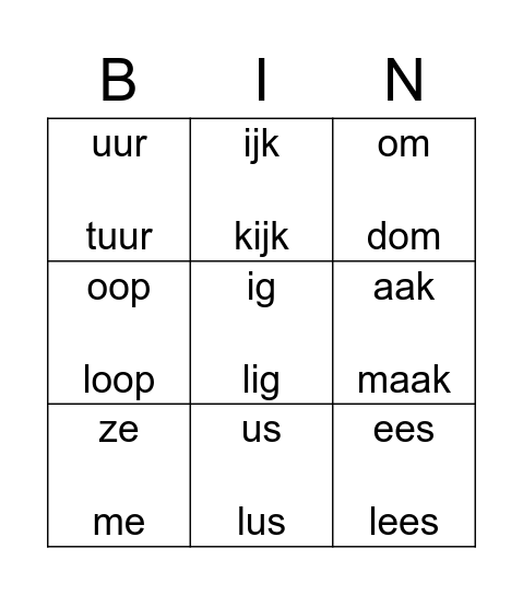 bingo thema 5 Bingo Card