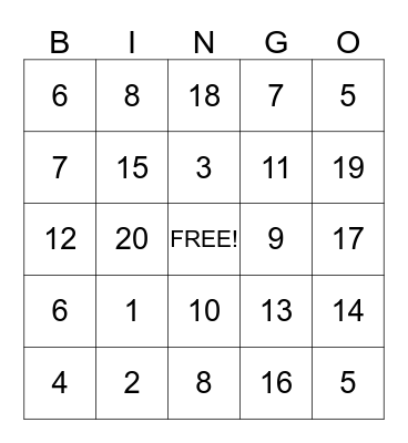 ELKHORN VALLEY SCHOOL Bingo Card