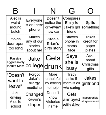Family Bingo Card