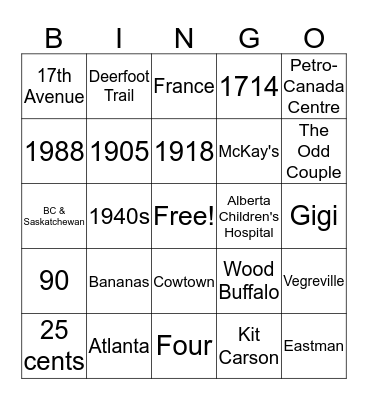 Jeopardy Bingo Card