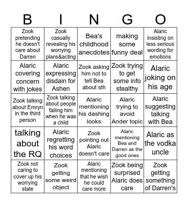 Nobody cares here Bingo Card