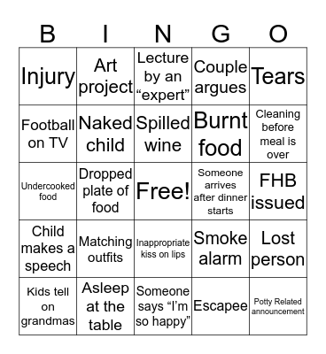 Thanksgiving Bingo! Bingo Card
