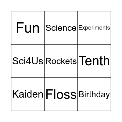 SCI4US Bingo Card