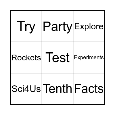 SCI4US Bingo Card