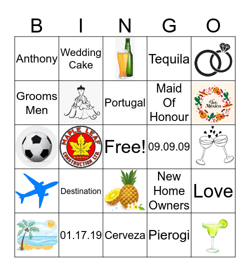 Michelle and Anthony's Wedding Bingo !! Bingo Card