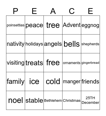 Christmas Bingo Card